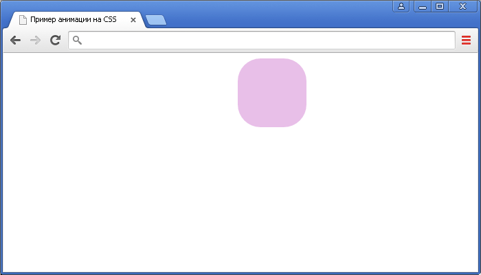 Пример использования CSS свойства animation(анимация на CSS).