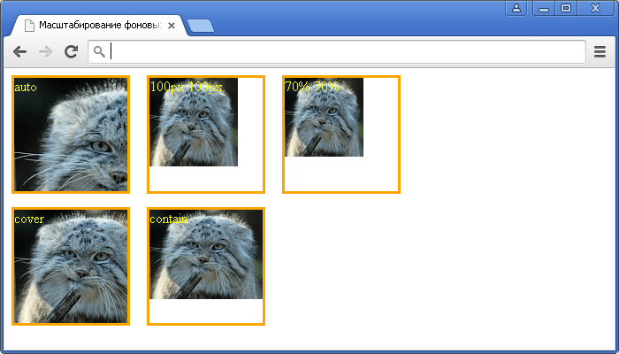 Масштабирование фоновых  изображений в CSS (свойство background-size).