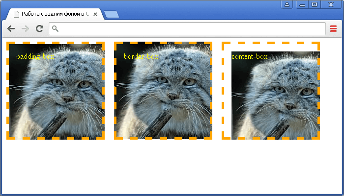Работа с фоновым  изображением в CSS (свойство background-origin).
