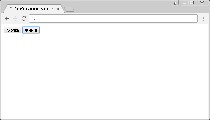 Рис. 41б Пример использования атрибута autofocus (фокус на кнопке).