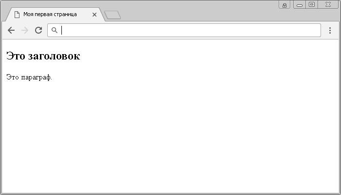 Рис. 5 Пример отображения HTML документа в браузере.